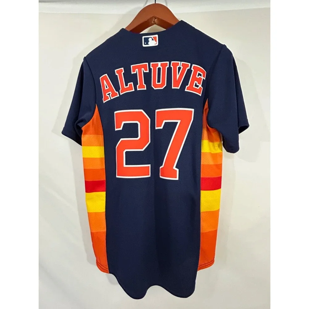 Houston Astros #27 Jose Altuve Nike Engineered Navy Orange‎ Size S MLB Jersey